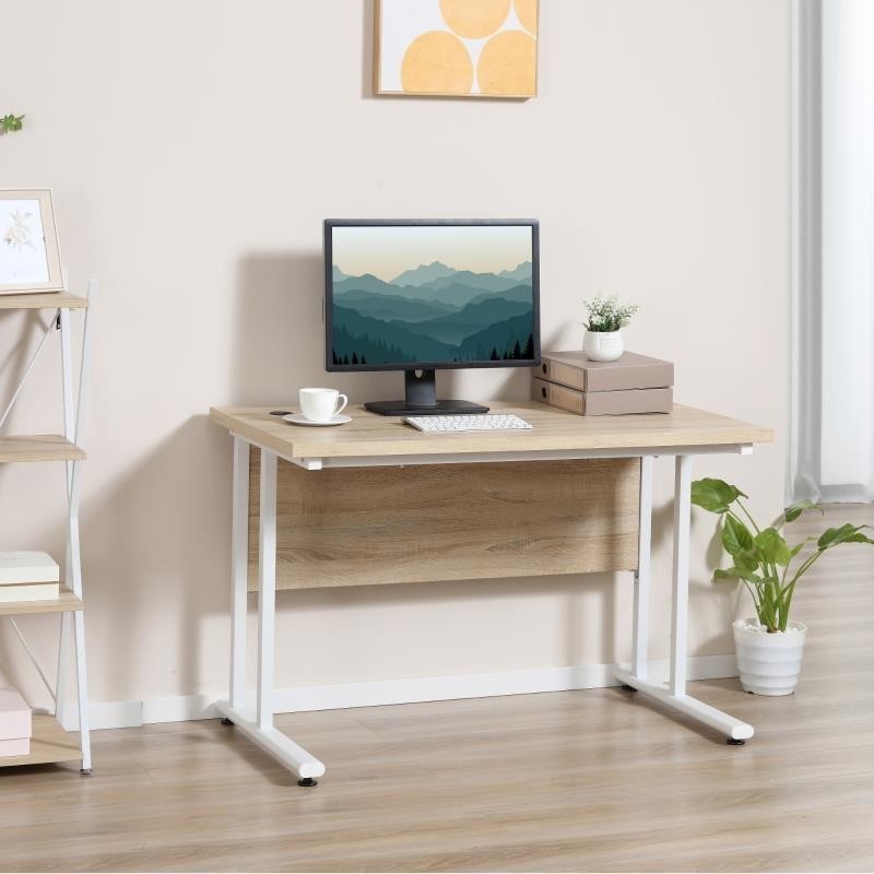Mesa de Oficina MARIUS en Metal y Madera, color Blanco