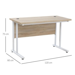 Mesa de Oficina MARIUS en Metal y Madera, color Blanco
