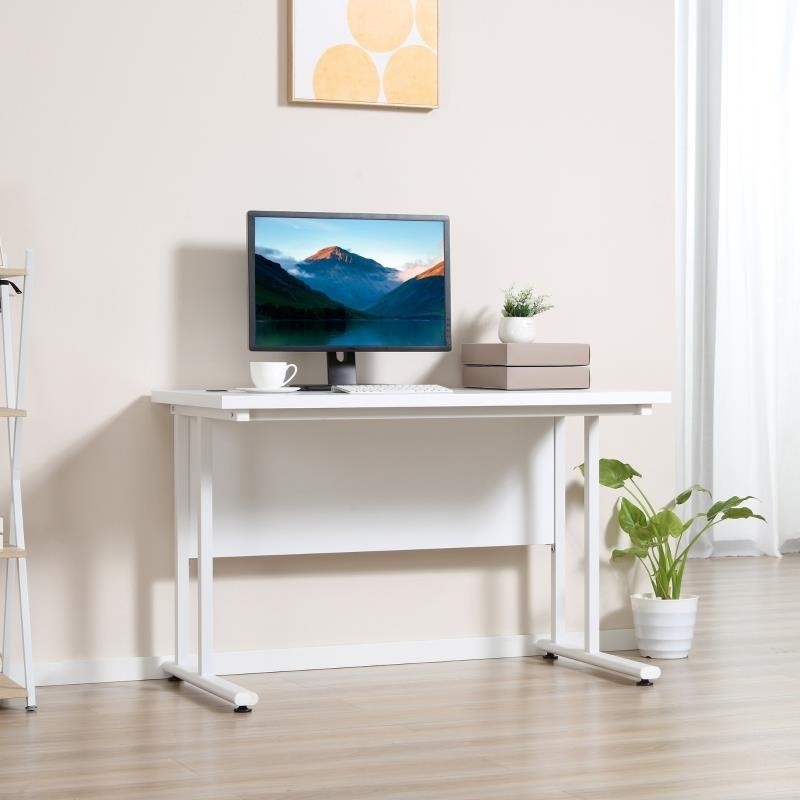 Mesa de Oficina MARIUS en Metal y Madera, color Blanco