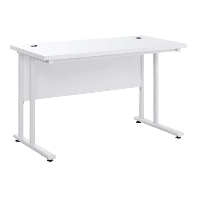 Mesa de Oficina MARIUS, 120x60x75 cm, en Metal y Madera, color Blanco