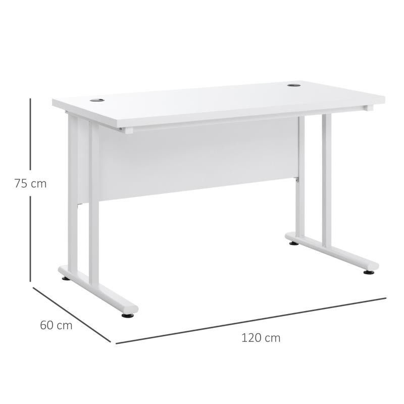 Mesa de Oficina MARIUS en Metal y Madera, color Blanco