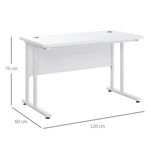 Mesa de Oficina MARIUS en Metal y Madera, color Blanco