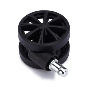 Lote 5 Ruedas para Sillas de Oficina,11mm, Diseño Radios, En Negro