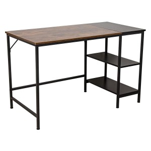 Mesa de Oficina ARIES, en Metal y Madera color Nogal