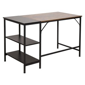 Mesa de Oficina ARIES, en Metal y Madera color Nogal