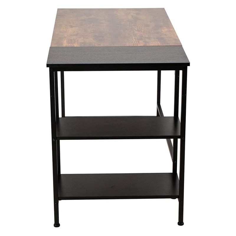 Mesa de Oficina ARIES, en Metal y Madera color Nogal