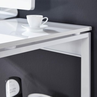 Mesa de Oficina CAPRI, Estructura Metálica, Madera Color Blanco 2