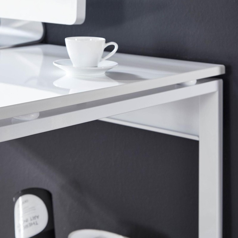Mesa de Oficina CAPRI, Estructura Metálica, Madera Color Blanco