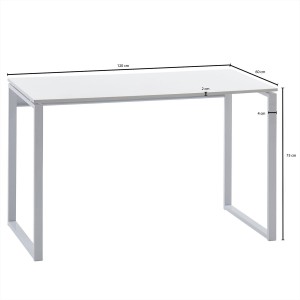 Mesa de Oficina CAPRI, Estructura Metálica, Madera Color Blanco