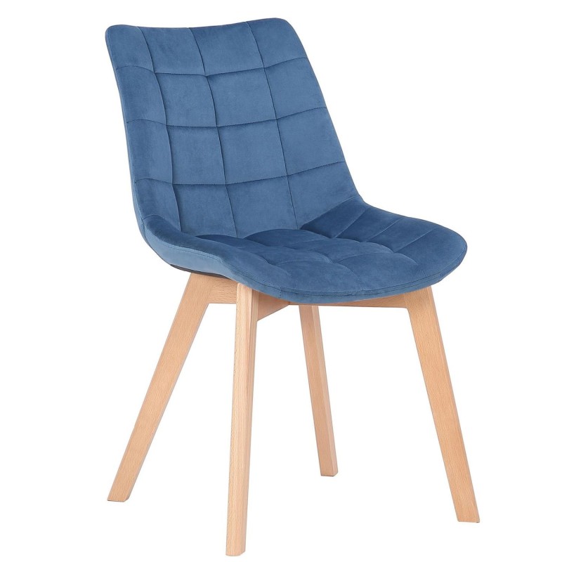 Silla de Confidente LODRI, Patas de Madera, en Terciopelo color Negro