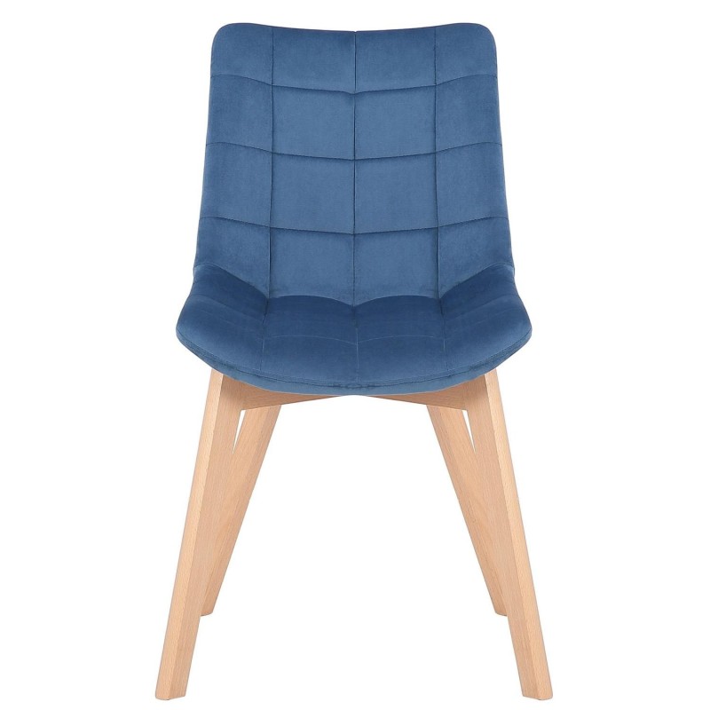 Silla de Confidente LODRI, Patas de Madera, en Terciopelo color Negro