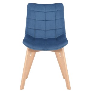 Silla de Confidente LODRI, Patas de Madera, en Terciopelo color Negro