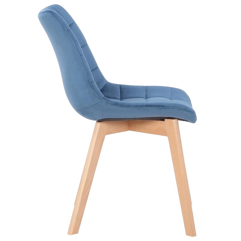 Silla de Confidente LODRI, Patas de Madera, en Terciopelo color Negro