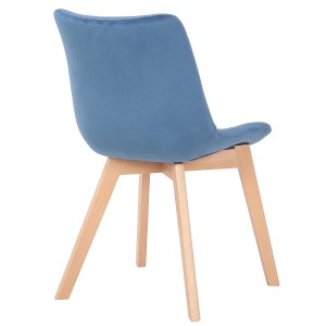 Silla de Confidente LODRI, Patas de Madera, en Terciopelo color Negro