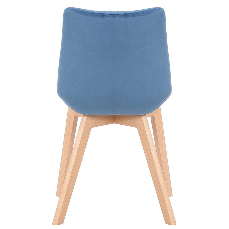Silla de Confidente LODRI, Patas de Madera, en Terciopelo color Negro
