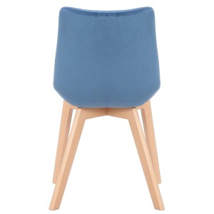 Silla de Confidente LODRI, Patas de Madera, en Terciopelo color Negro
