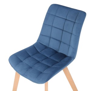 Silla de Confidente LODRI, Patas de Madera, en Terciopelo color Negro