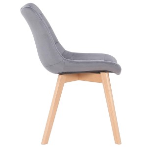 Silla de Confidente LODRI, Patas de Madera, en Terciopelo color Negro