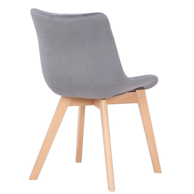 Silla de Confidente LODRI, Patas de Madera, en Terciopelo color Negro