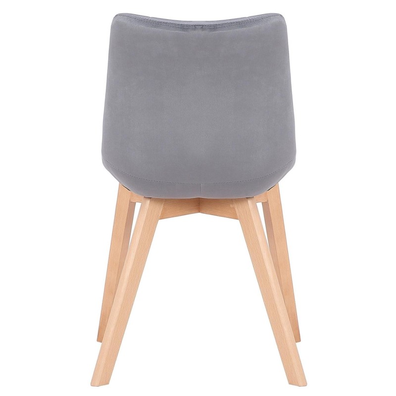 Silla de Confidente LODRI, Patas de Madera, en Terciopelo color Negro