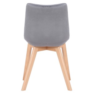 Silla de Confidente LODRI, Patas de Madera, en Terciopelo color Negro