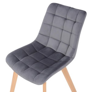 Silla de Confidente LODRI, Patas de Madera, en Terciopelo color Negro