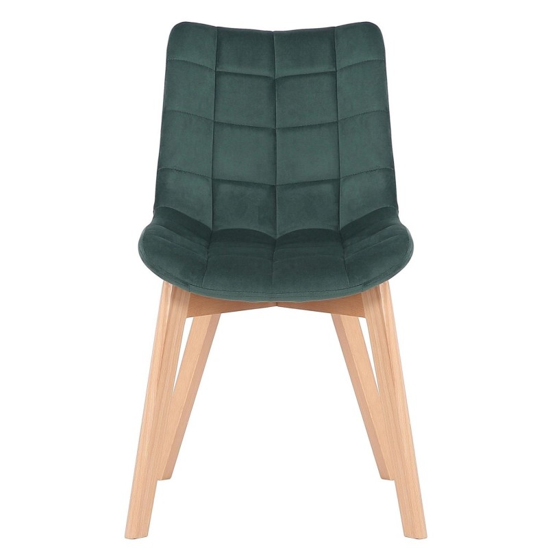 Silla de Confidente LODRI, Patas de Madera, en Terciopelo color Negro