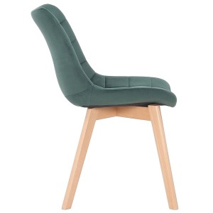 Silla de Confidente LODRI, Patas de Madera, en Terciopelo color Negro
