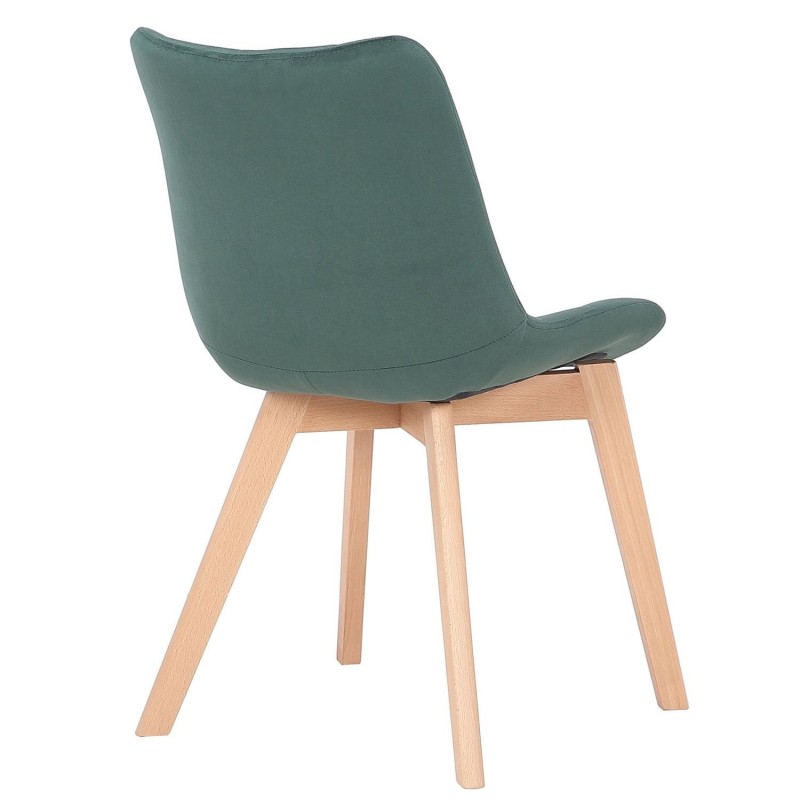 Silla de Confidente LODRI, Patas de Madera, en Terciopelo color Negro