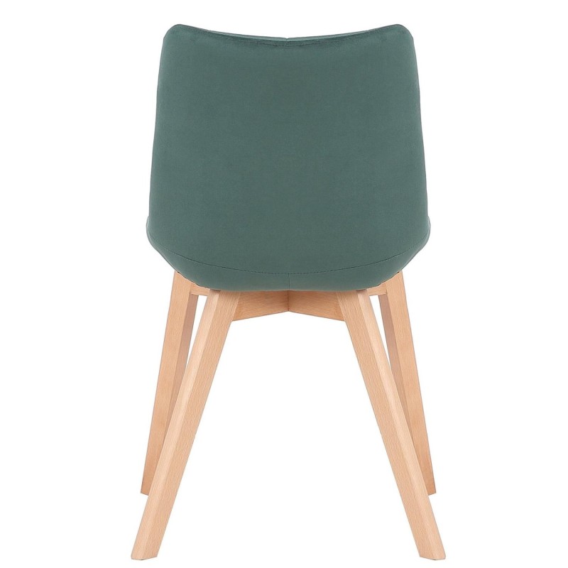 Silla de Confidente LODRI, Patas de Madera, en Terciopelo color Negro