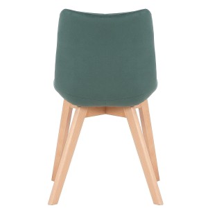 Silla de Confidente LODRI, Patas de Madera, en Terciopelo color Negro