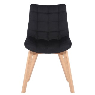 Silla de Confidente LODRI, Patas de Madera, en Terciopelo color Negro 2