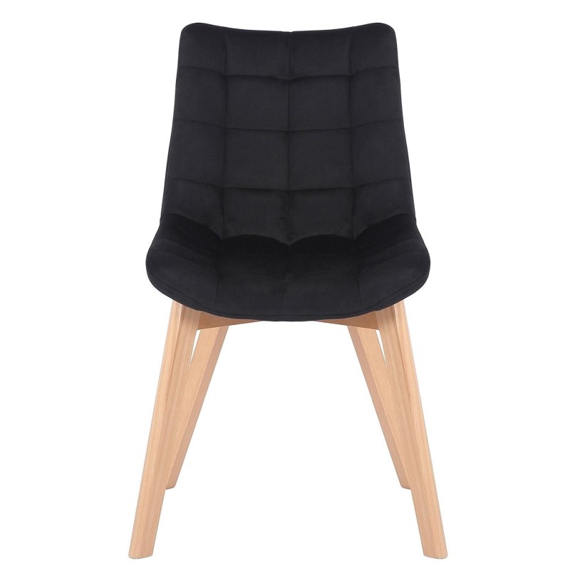 Silla de Confidente LODRI, Patas de Madera, en Terciopelo color Negro