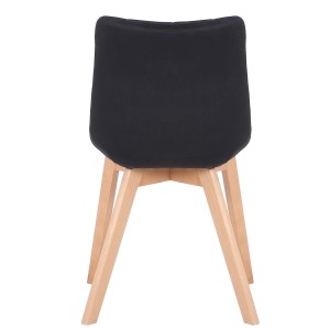 Silla de Confidente LODRI, Patas de Madera, en Terciopelo color Negro