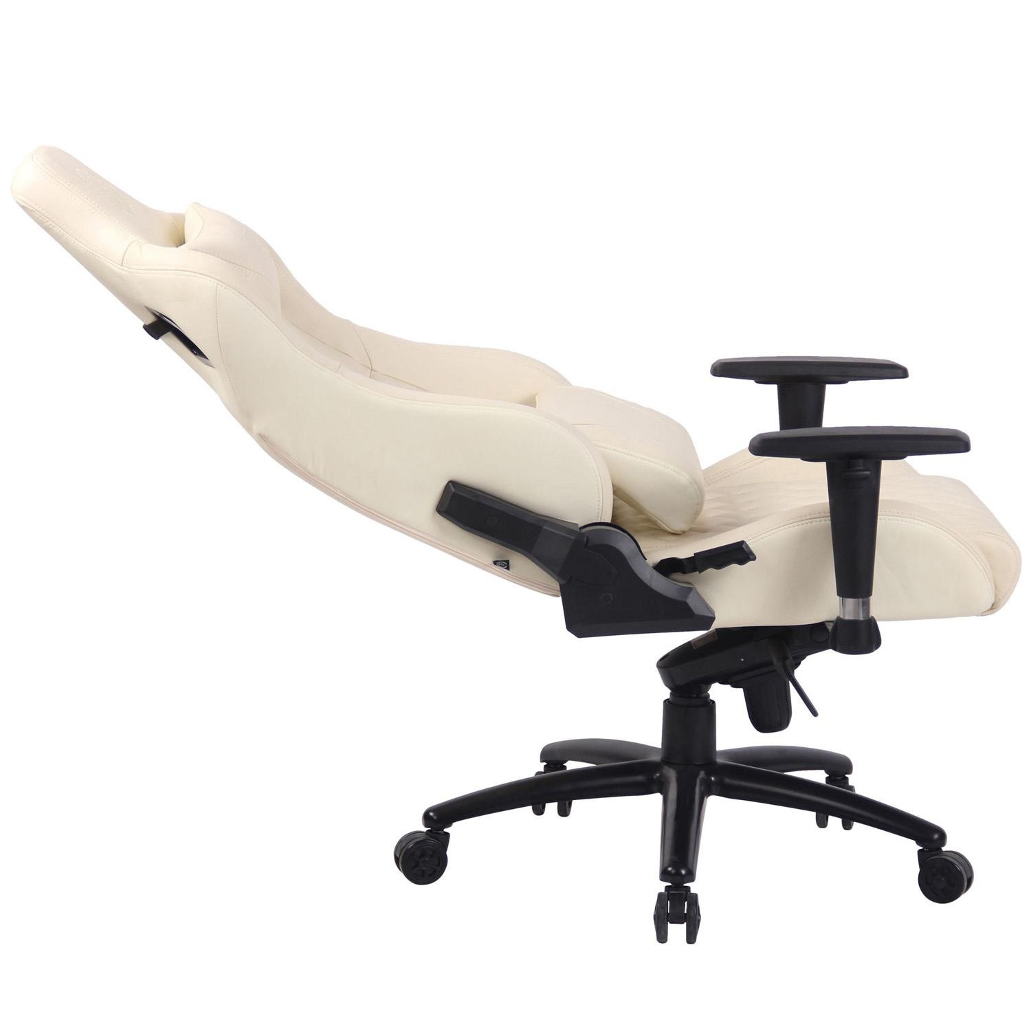 Silla Gaming KAREN, Respaldo Reclinable, con Cojines Lumbar y Cervical, en Piel Natural color Negro