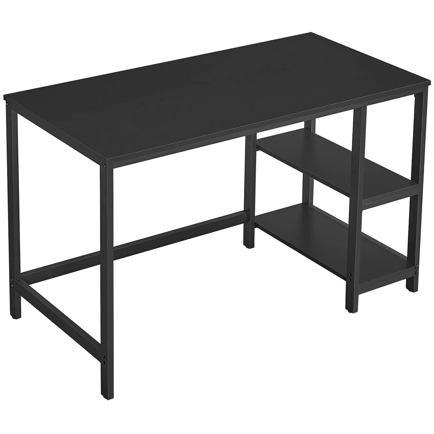 Mesa de ordenador ERGOS, 120x60x75 cm, Diseño Moderno e Industrial, en Madera color Negro