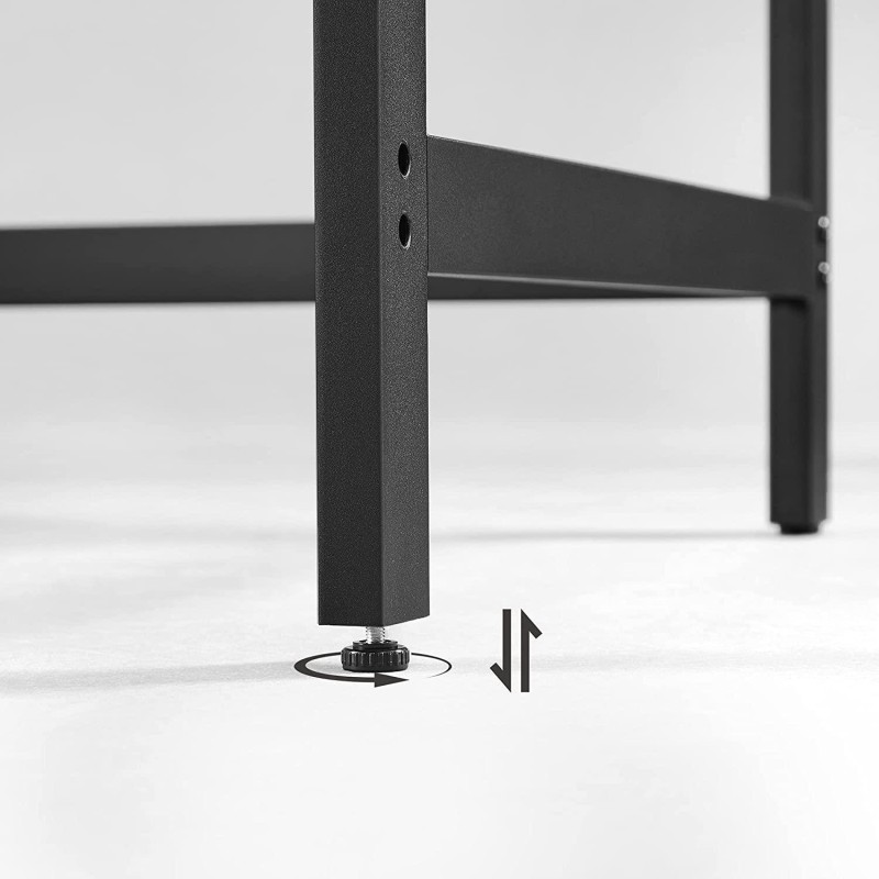 Mesa de ordenador ERGOS, moderno diseño, en metal y madera color Negro