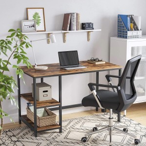 Mesa de ordenador ERGOS, moderno diseño, en metal y madera color Negro
