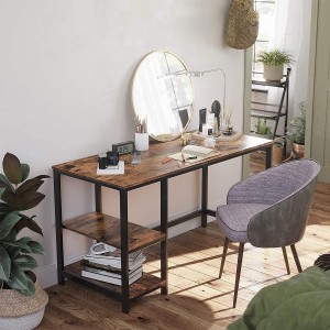 Mesa de ordenador ERGOS, moderno diseño, en metal y madera color Negro