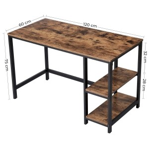 Mesa de ordenador ERGOS, moderno diseño, en metal y madera color Negro
