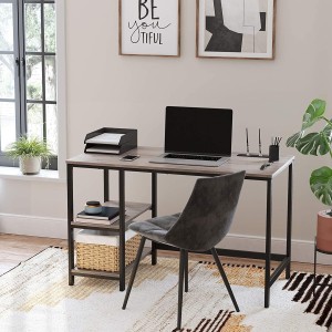 Mesa de ordenador ERGOS, moderno diseño, en metal y madera color Negro