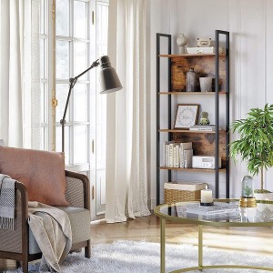 Estantería HONEY en Metal y Madera, color Roble Oscuro