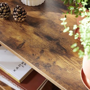 Estantería BECKY, Diseño Industrial, en Metal y Madera, color Roble Oscuro