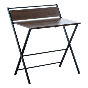 Mesa Plegable HOUSTON, en Metal y Madera color Nogal