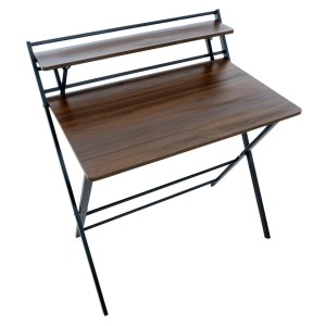 Mesa Plegable HOUSTON, en Metal y Madera color Nogal