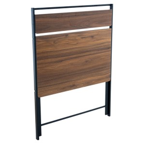 Mesa Plegable HOUSTON, en Metal y Madera color Nogal