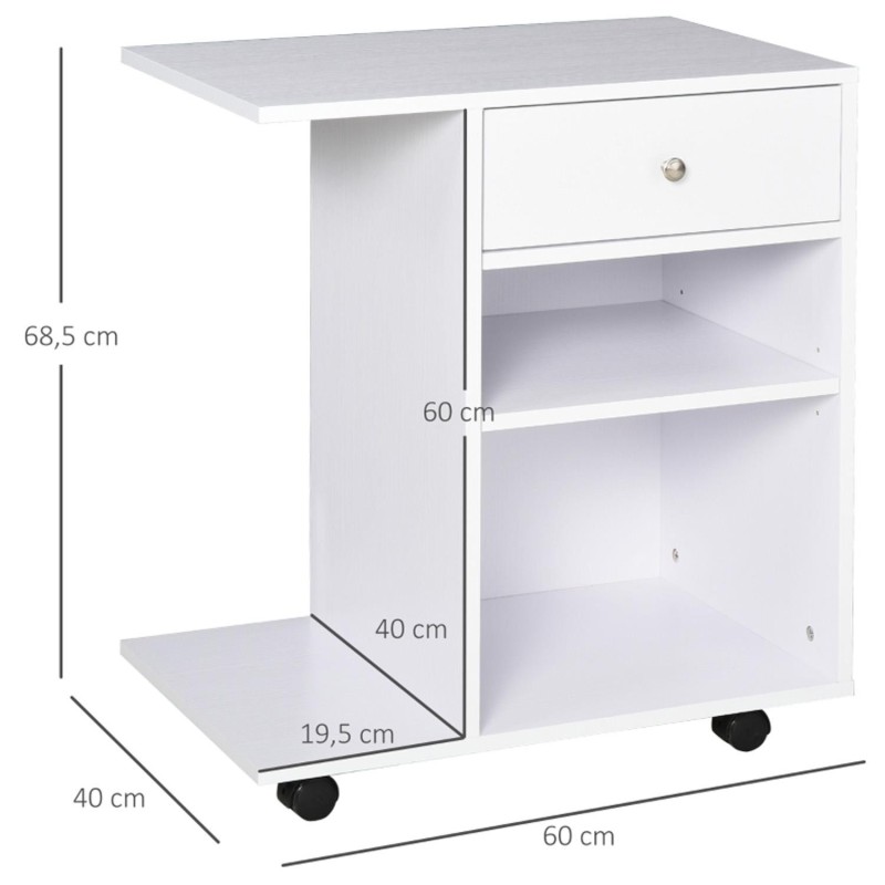 Mueble auxiliar TRENTON, Moderno y funcional, en Madera color Blanco