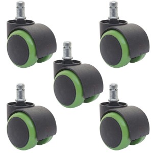 5x Ruedas para Sillas Oficina BLADE, 11x50 mm, Color Negro