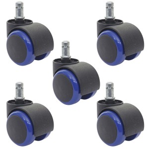5x Ruedas para Sillas Oficina BLADE, 11x50 mm, Color Negro