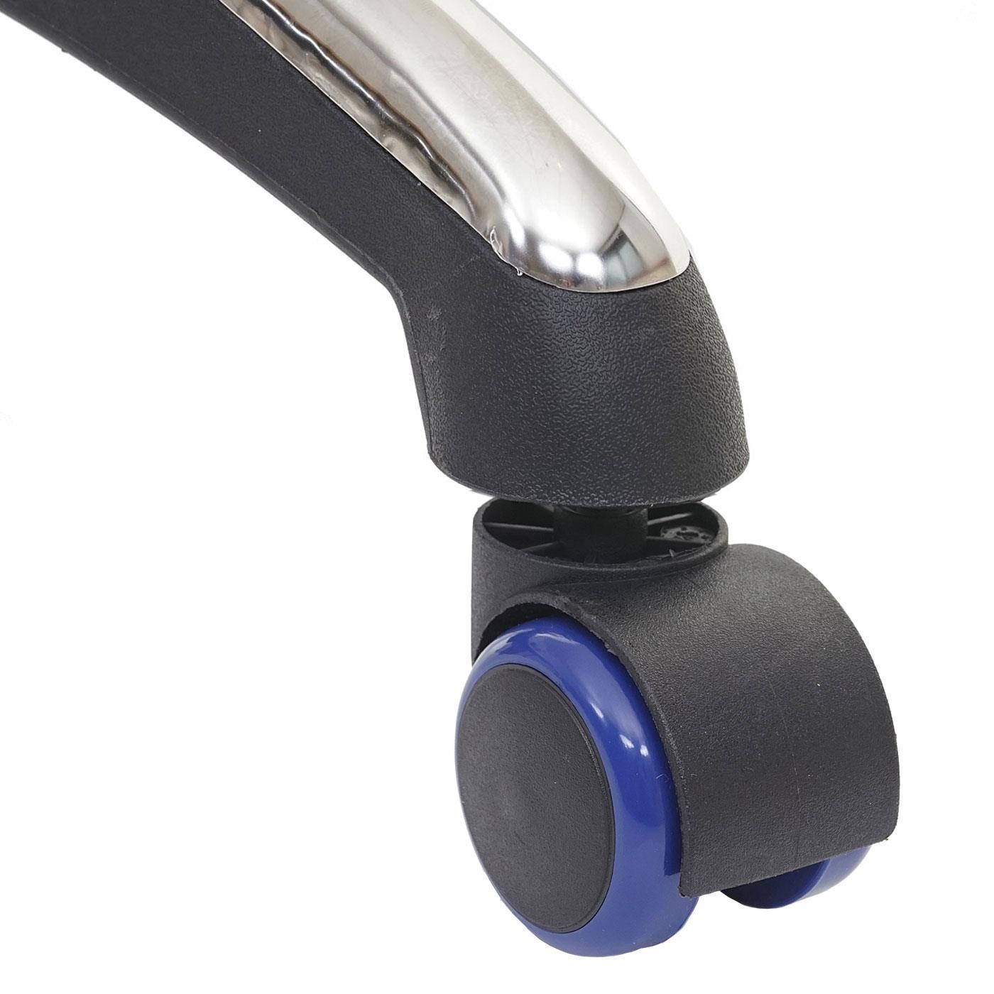 5x Ruedas para Sillas Oficina BLADE, 11x50 mm, Recubrimiento Goma, Color Negro